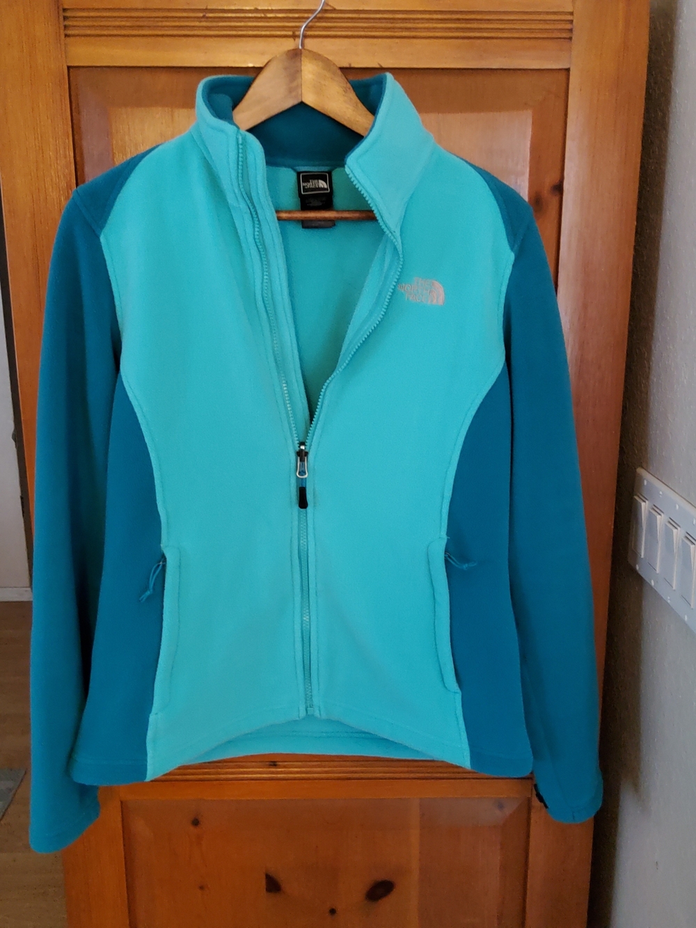 The North Face Women's Two-Tone Teal Full-Zip Jacket Inner Liner Size M EUC